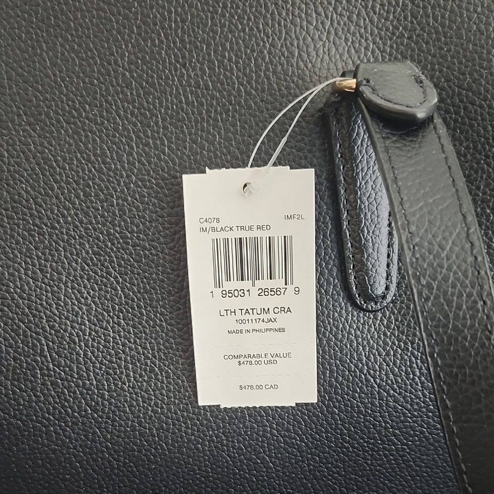 Coach Black Leather Women's Bag Tatum Carryall C4078 NWT - Picture 2 of 5